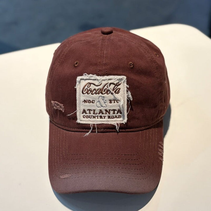 Unisex Vintage-Inspired Distressed Cap Bowlift