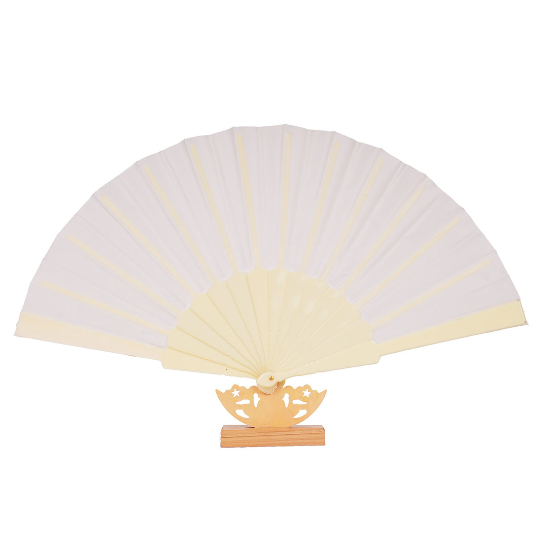 Women's artistic hand fan with filigree wooden handle Bowlift