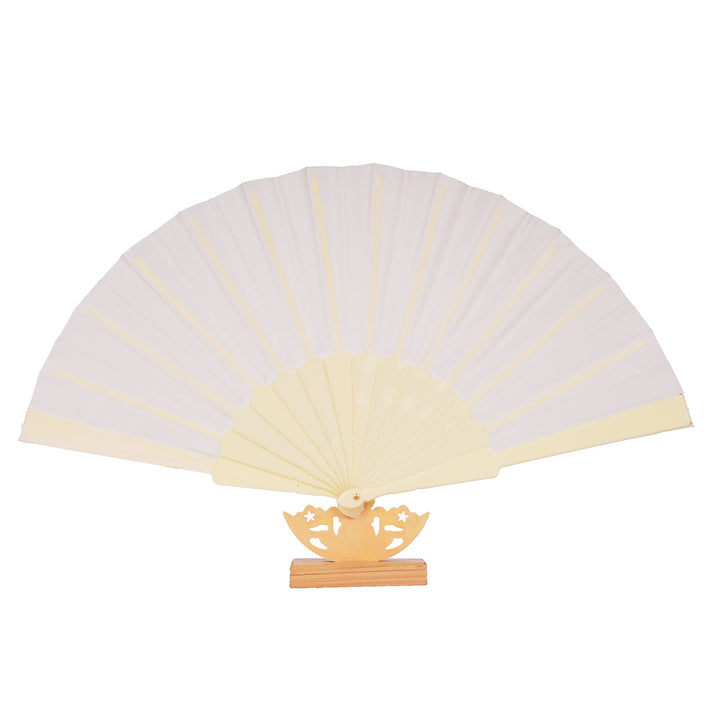 Women's artistic hand fan with filigree wooden handle Bowlift