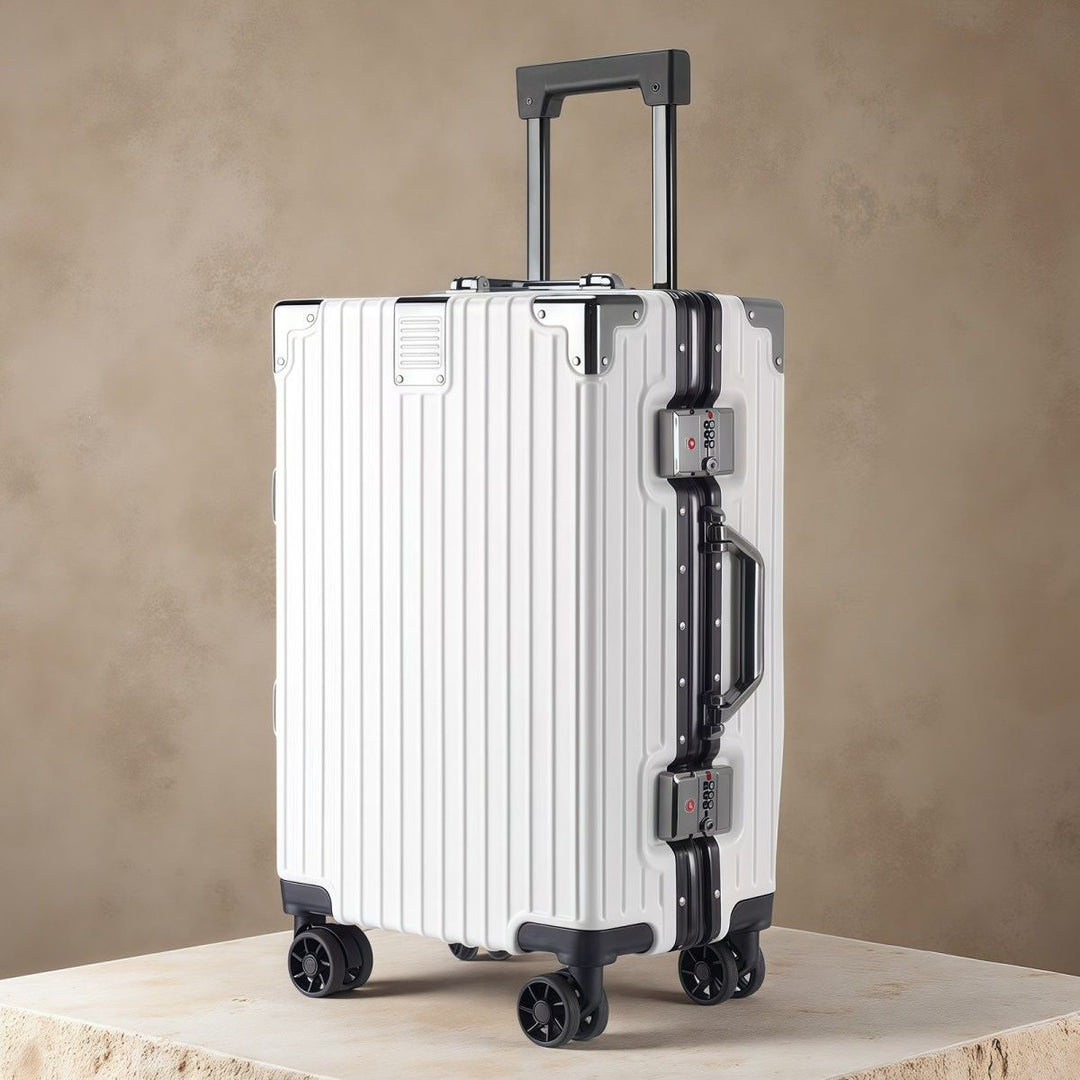 Hard Shell Trolley With Double Safety Lock And Silent 360-Degree Wheels Bowlift