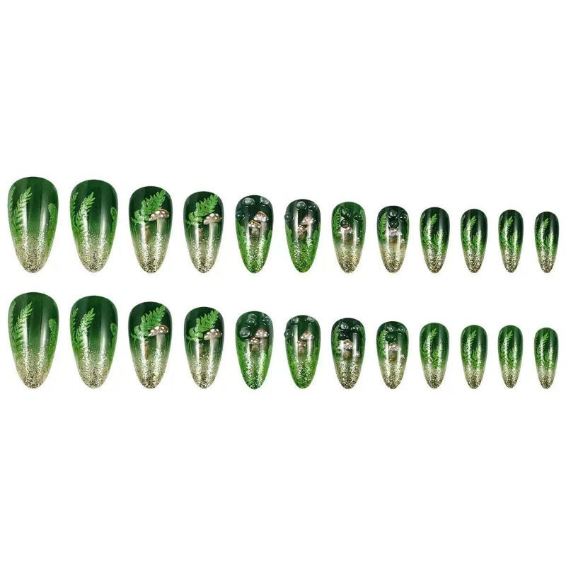 Elegant artificial nails with botanical design Bowlift