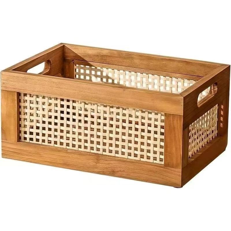 High-quality storage basket with rattan details Bowlift
