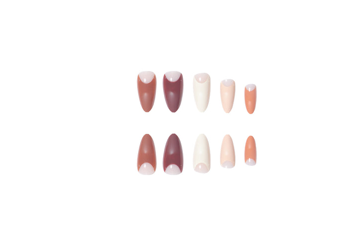 Elegant Stiletto Press-On Nail Set with Unique French Tips Bowlift