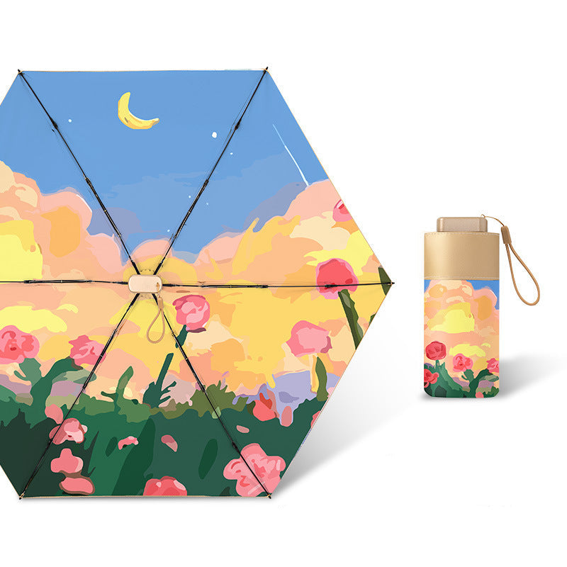 Women's Foldable Umbrella with Practical Carrying Handle Bowlift