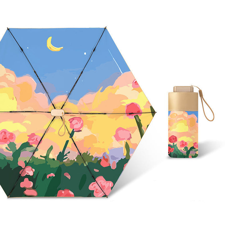 Women's Foldable Umbrella with Practical Carrying Handle Bowlift