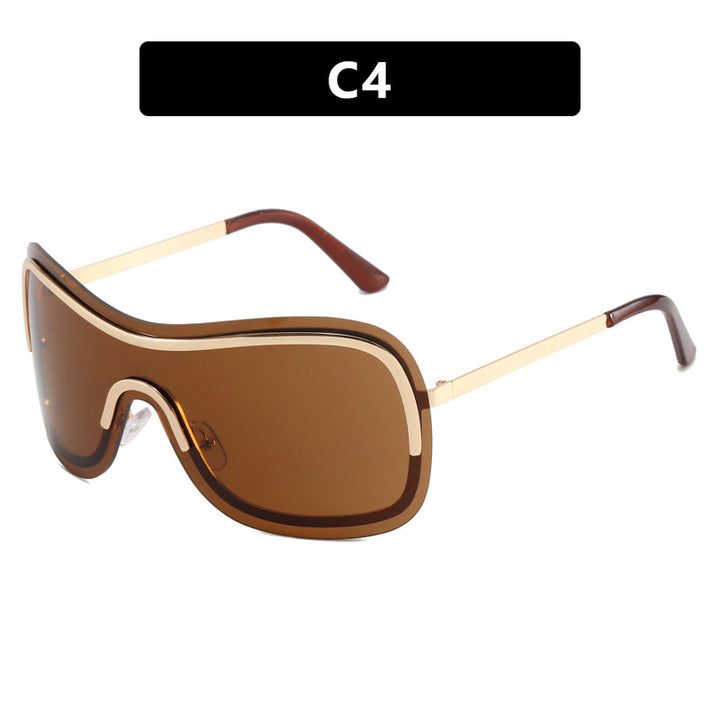 Women's large round sunglasses with elegant metal frame Bowlift