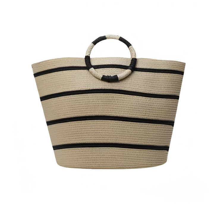 Elegant and Structured Basket Bag with Round Handles Bowlift