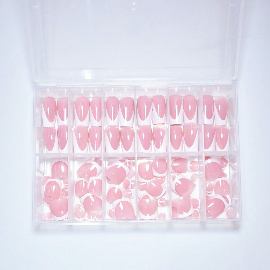 Premium French Tip Press-On Nail Set Bowlift