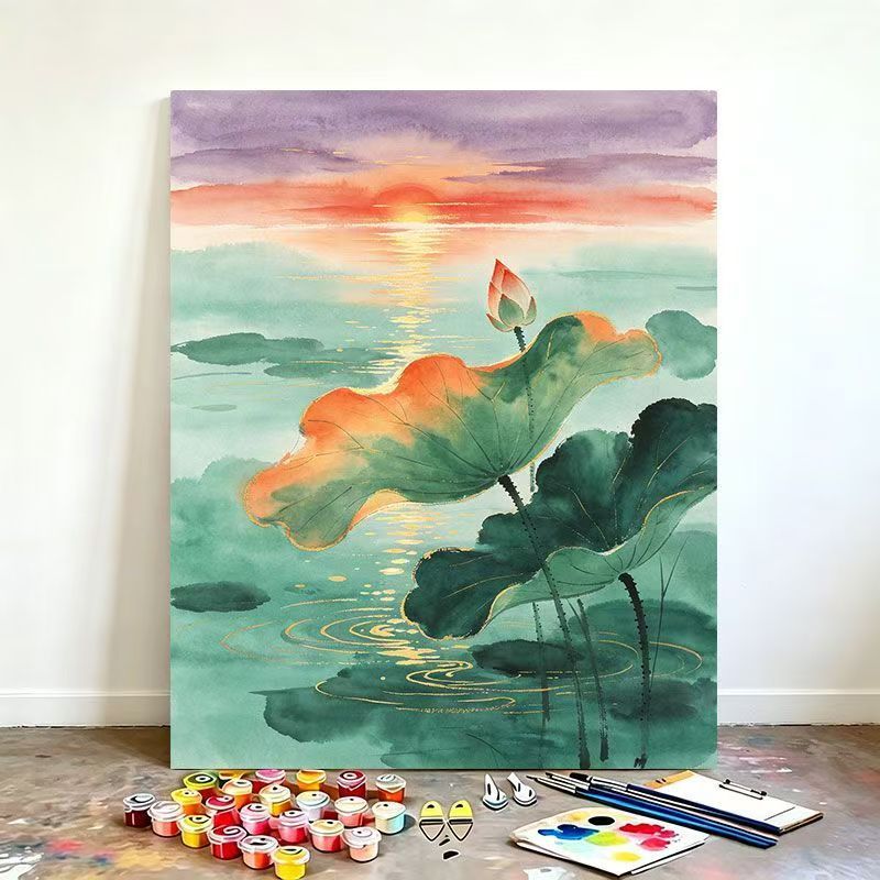 Watercolor Lotus Art Painting Kit Bowlift