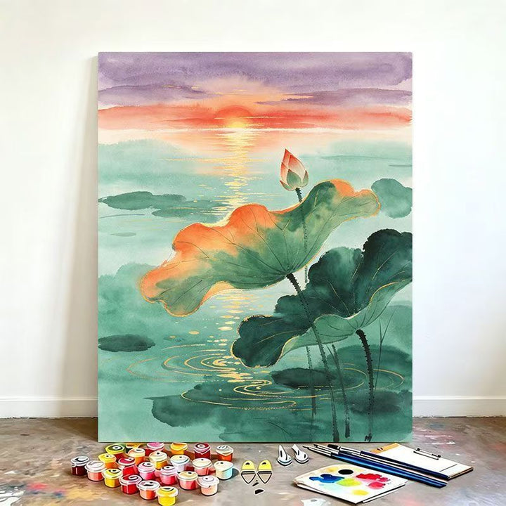 Watercolor Lotus Art Painting Kit Bowlift