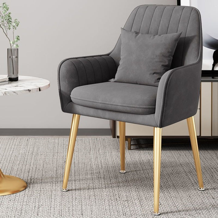 Modern Accent Chair with Gold Legs Bowlift