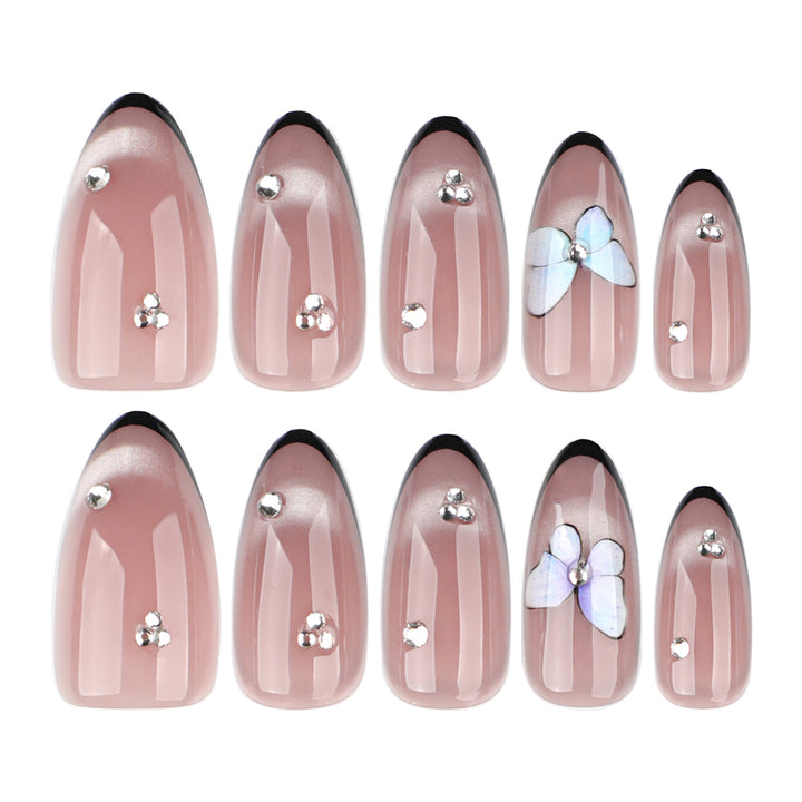 Artificial nail art with pearl and flower decorations Bowlift