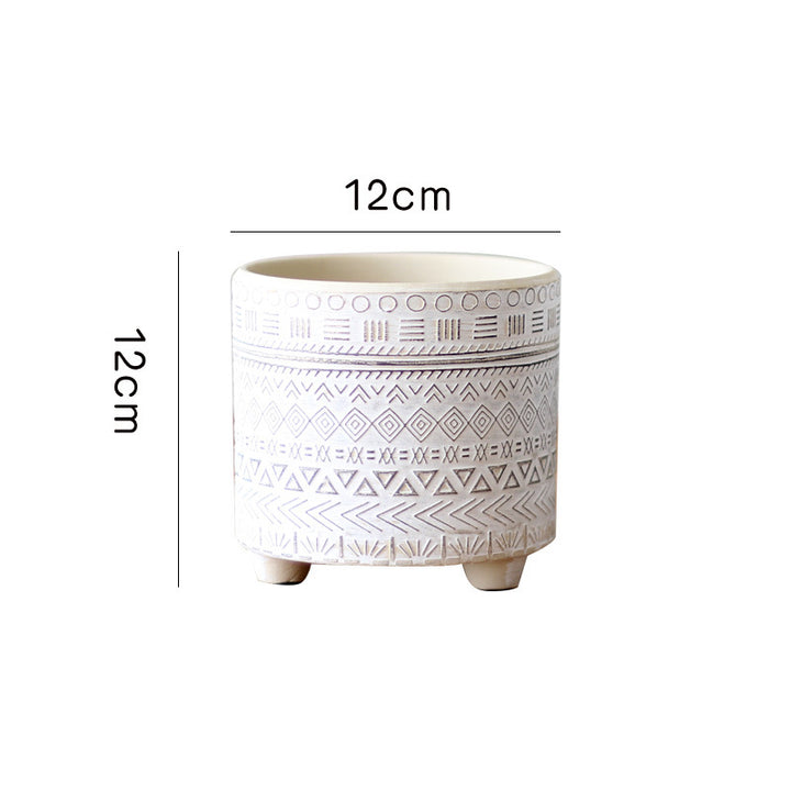Decorative plant pot with geometric pattern Bowlift