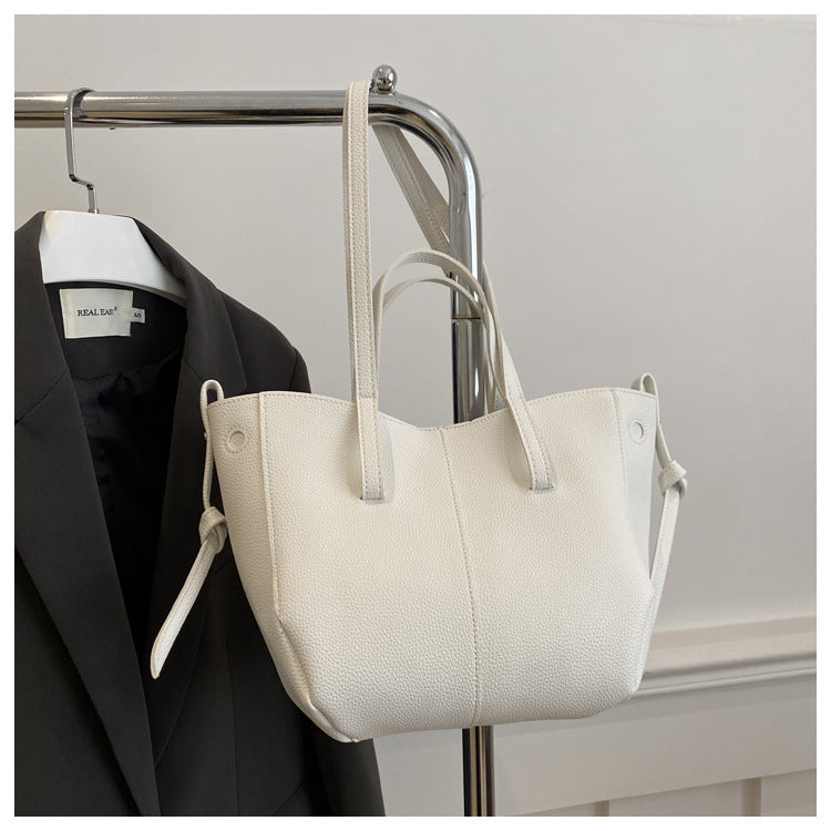 Textured Leather Everyday Tote Bag Bowlift