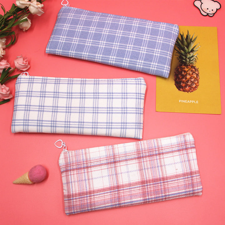 Stylish Plaid Pencil Case Bowlift