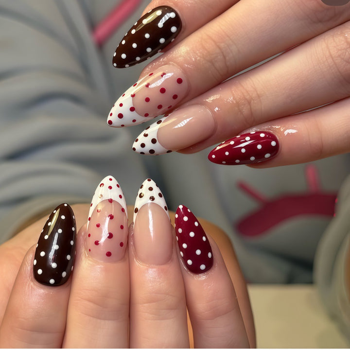 Creative Art Nails in Modern Polka Dot Design Bowlift