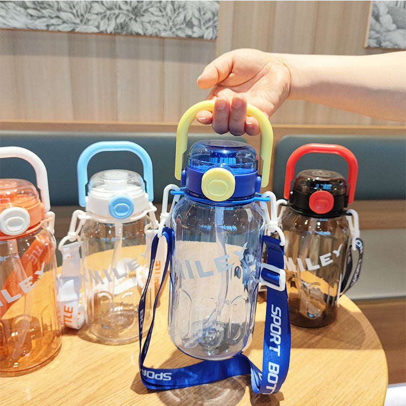 Ladies Sporty Water Bottle with Practical Carrying Strap Bowlift