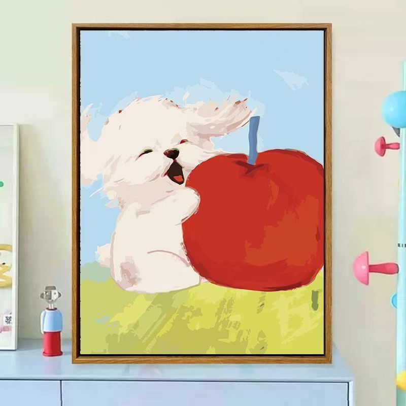 Cute Dog-Themed Decorative Canvas Art Bowlift