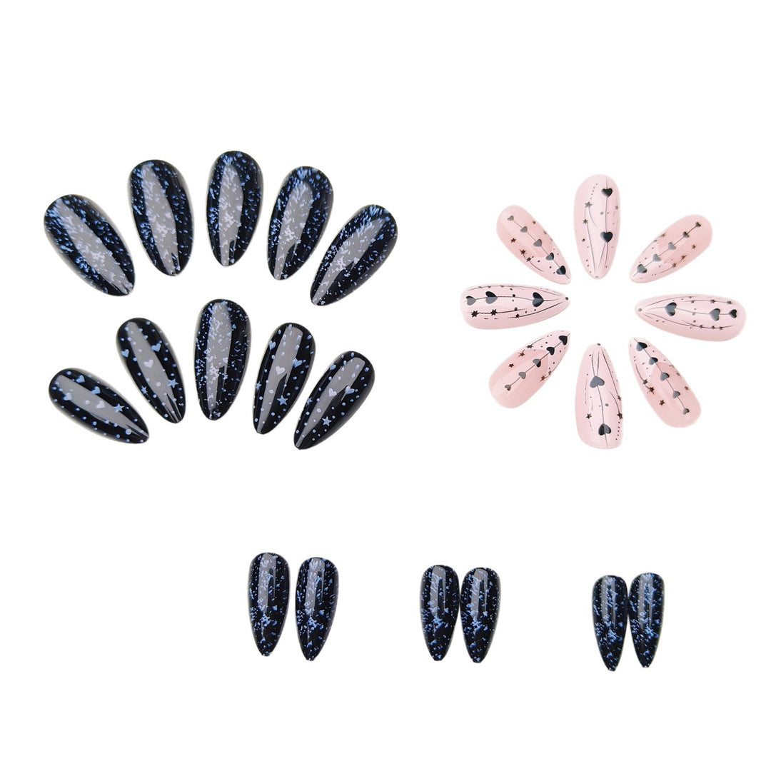 Artistic Heart and Star Nail Art Bowlift