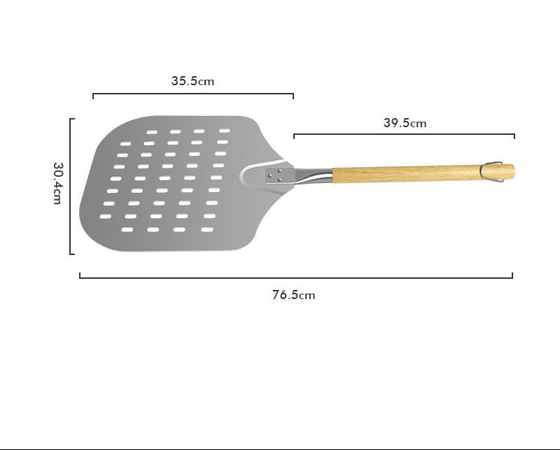 perforated long-handled wooden-handle pizza peel paddle Bowlift