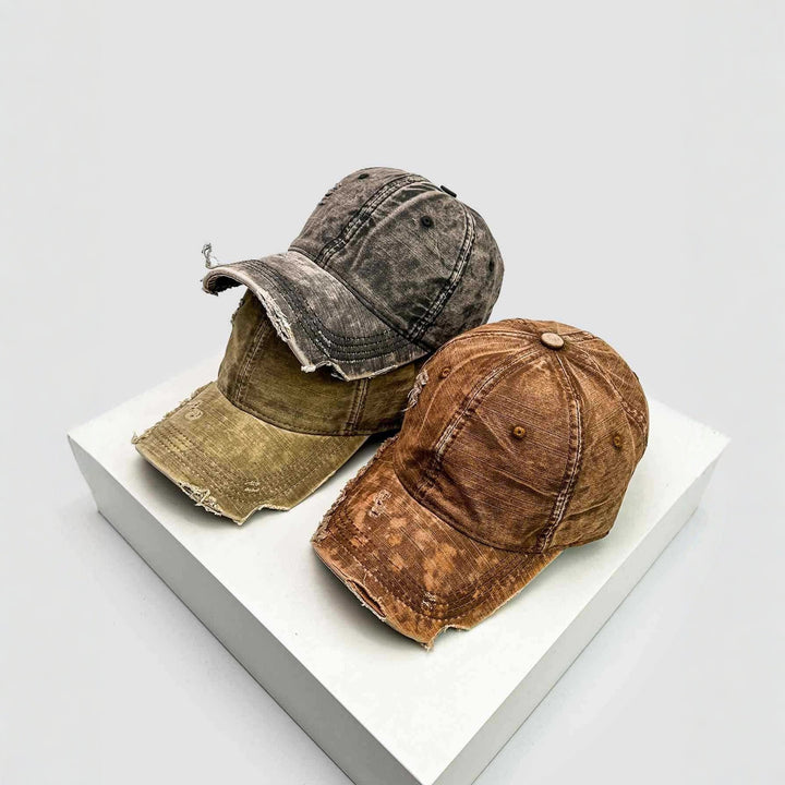 Men's Distressed Denim Baseball Hat Bowlift