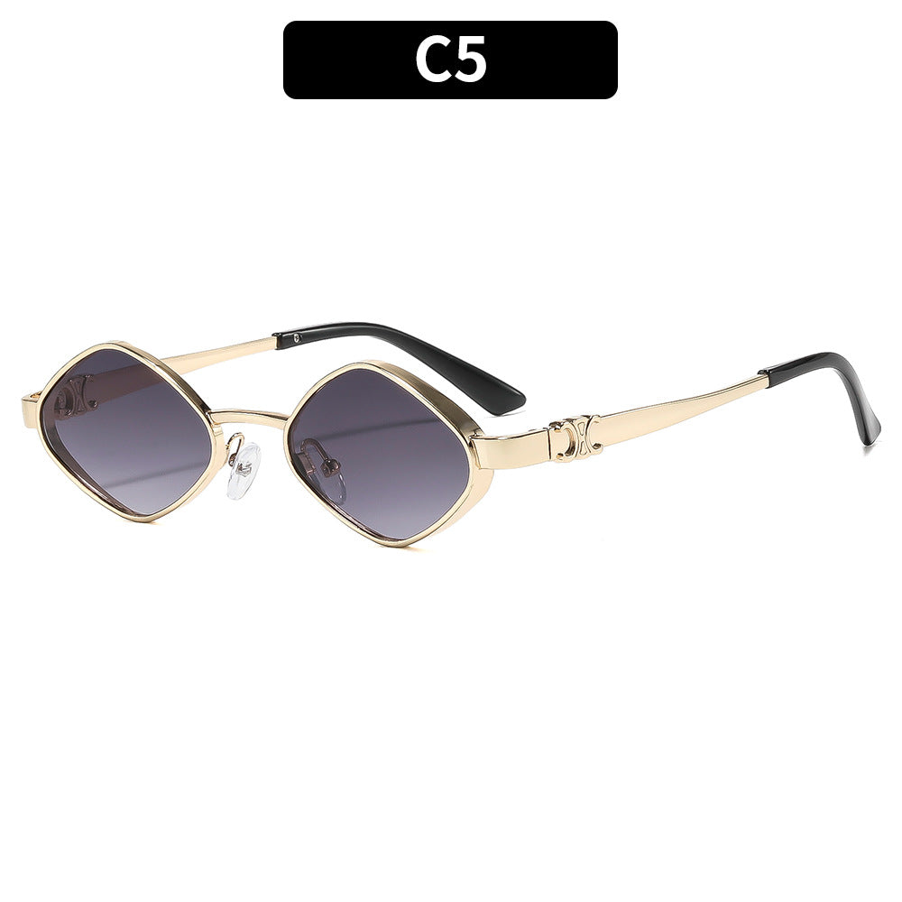 Chic Geometric Metal Frame Sunglasses