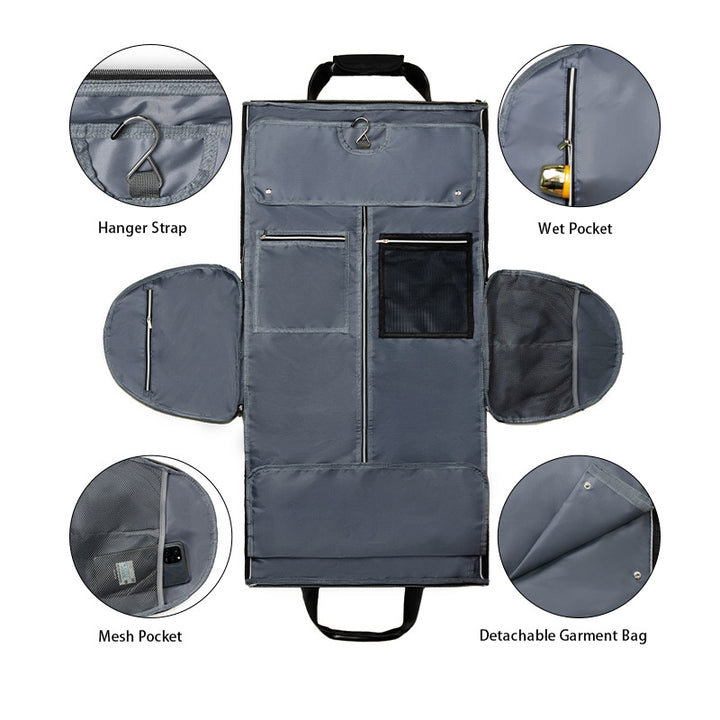 Elegant travel and sports bag with integrated suit compartment Bowlift
