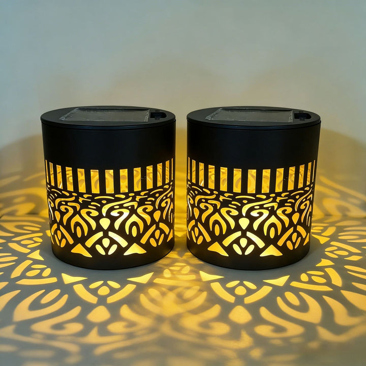 Solar Projection Garden Light With Decorative Floral Pattern And Dusk-To-Dawn Sensor Bowlift