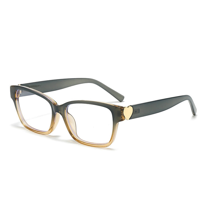 Women's fashionable square sunglasses with heart accents Bowlift