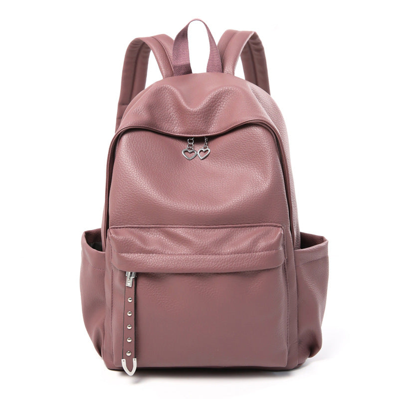 Contemporary Textured Leather School Backpack Bowlift