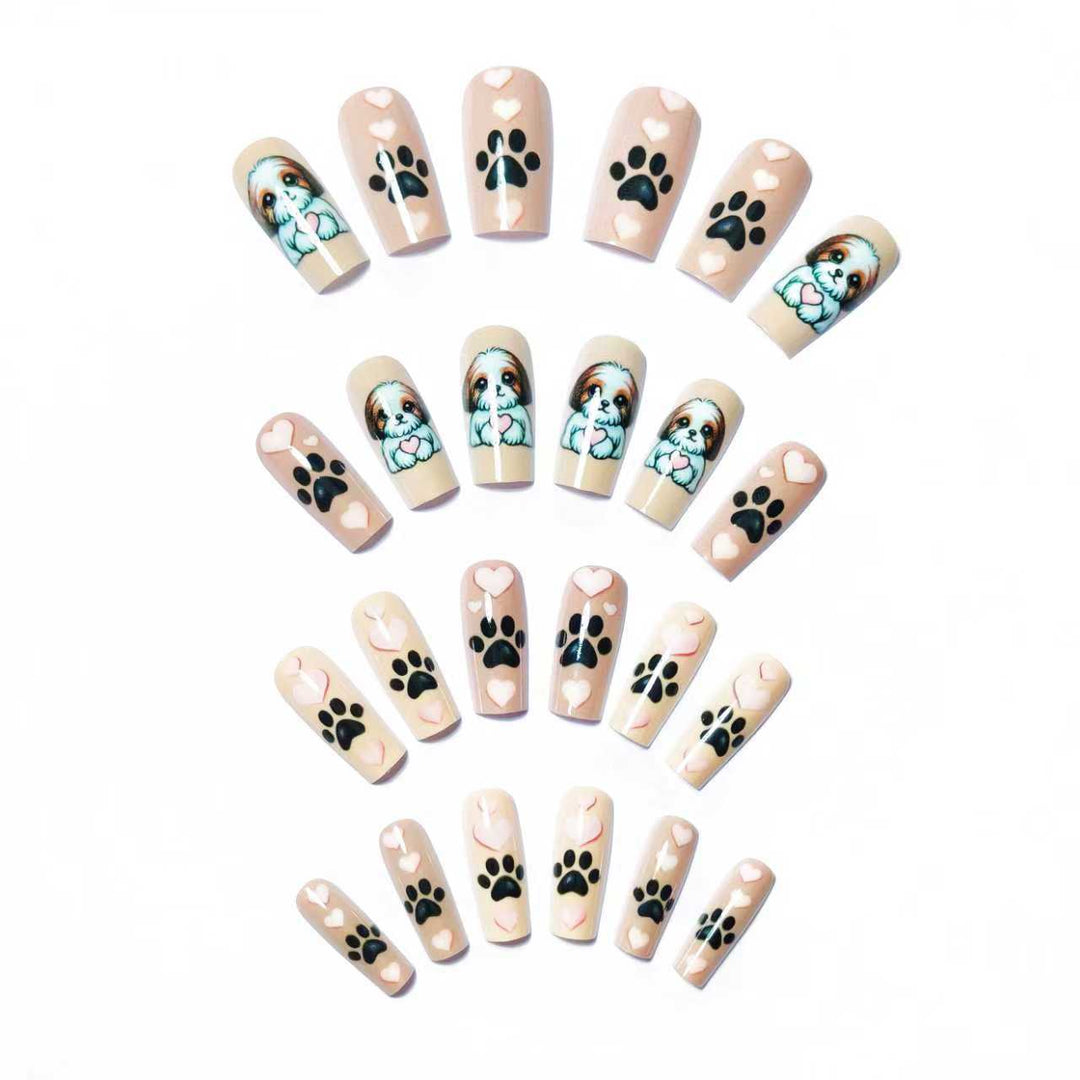 Nail design with cute dog motif Bowlift