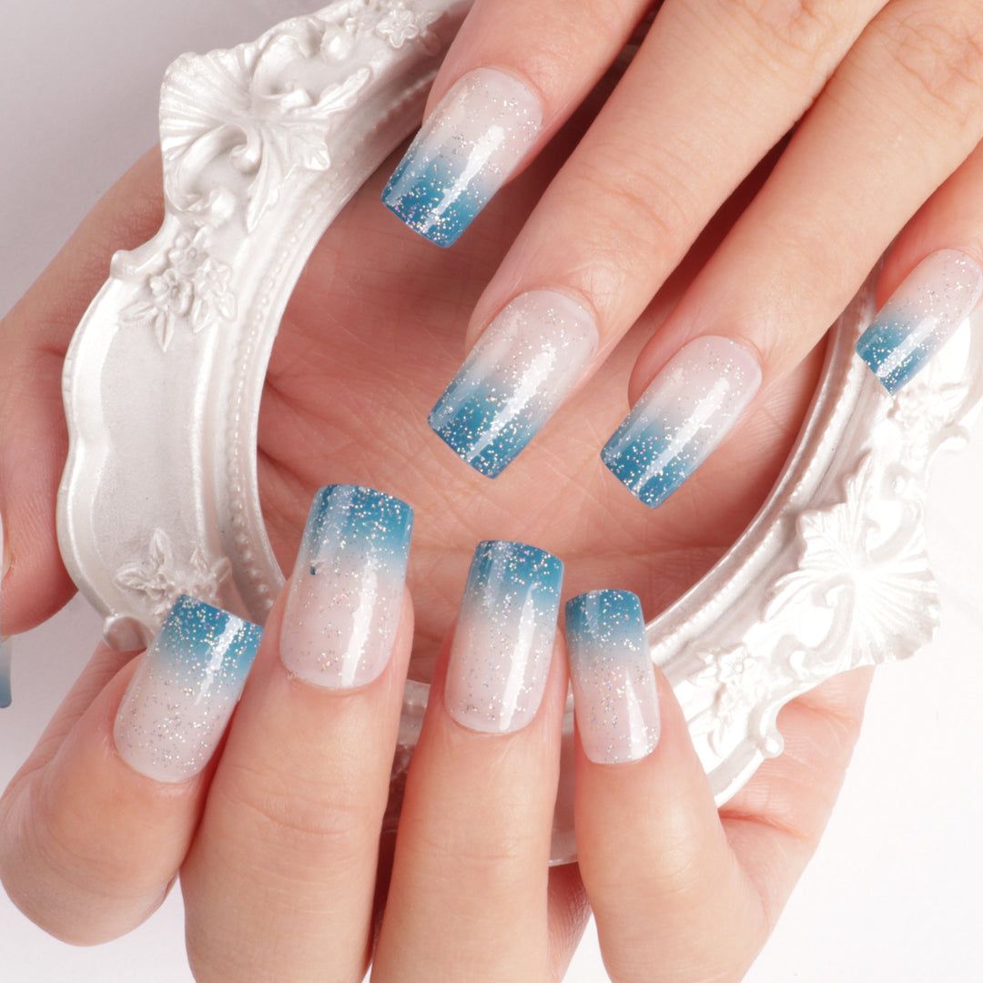 Ombre Glitter Press-On Nails Bowlift