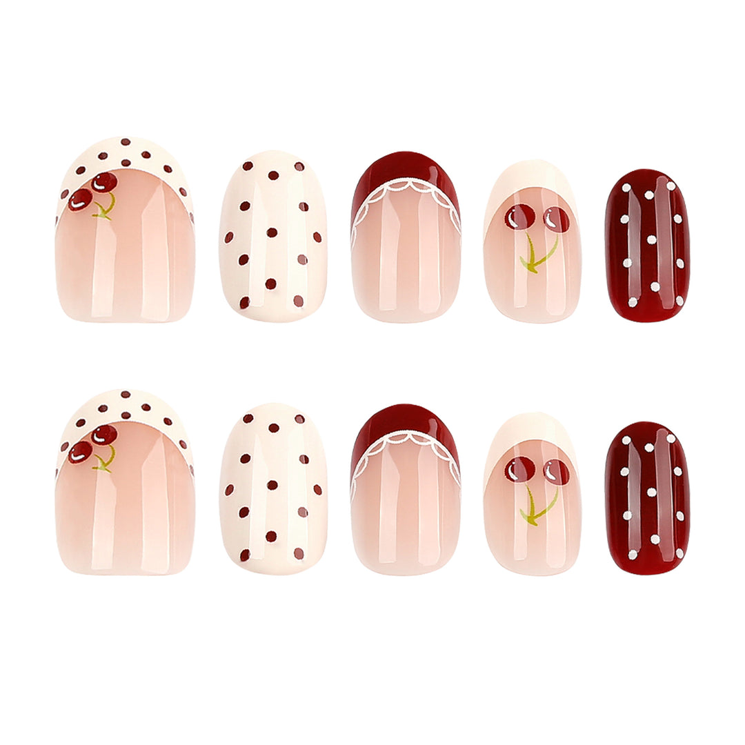Artful Nail Art with Cherry Design Bowlift
