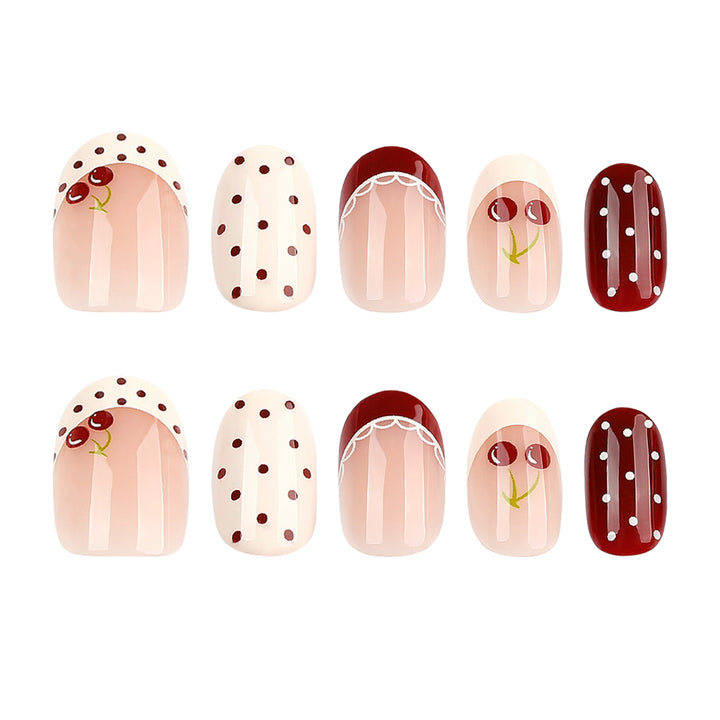 Artful Nail Art with Cherry Design Bowlift