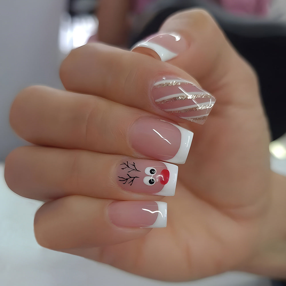 Festive Themed Character Press-On Nail Art Bowlift