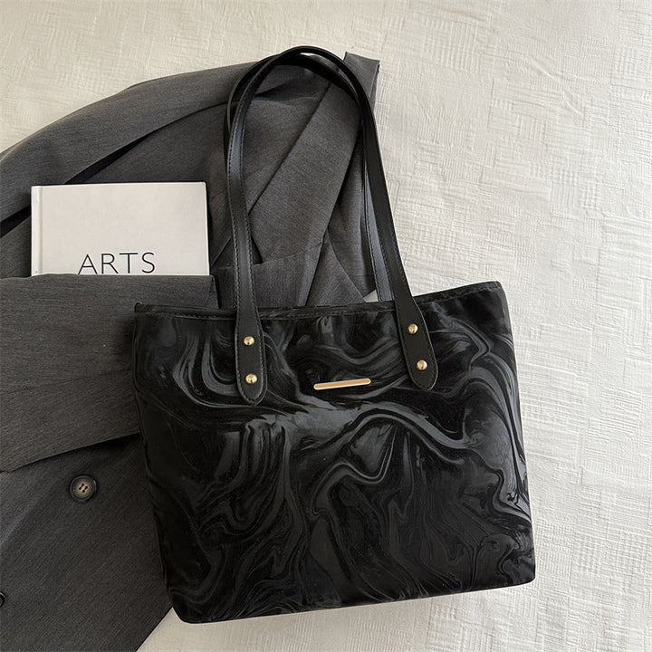 Stylish Marble Pattern Tote Bag Bowlift