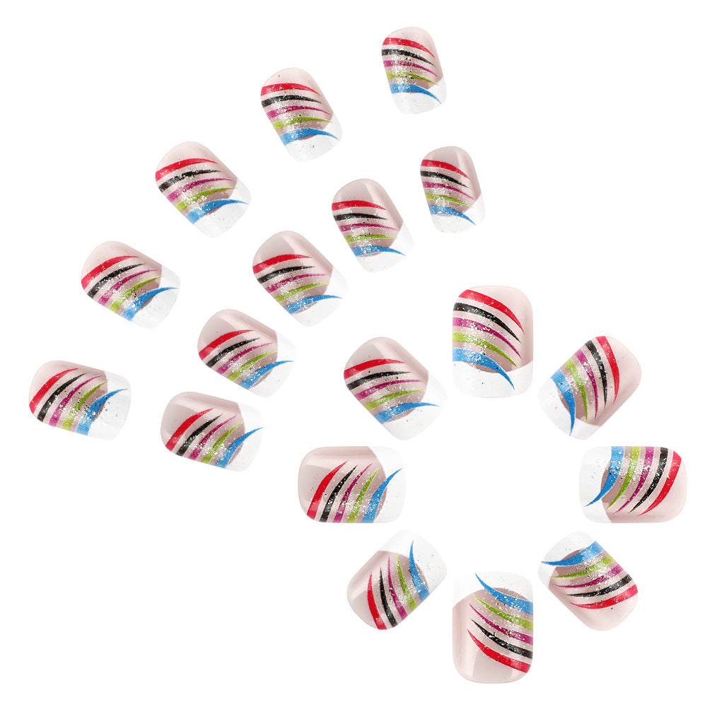 Stylish French Tip Nail Art Set Bowlift