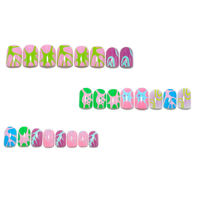 Artificial nails with creative color patterns Bowlift