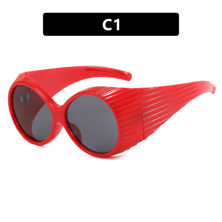 Women's extravagant sunglasses with curved frame Bowlift