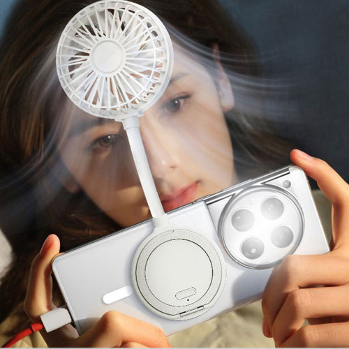Women's portable smartphone fan with flexible holder Bowlift