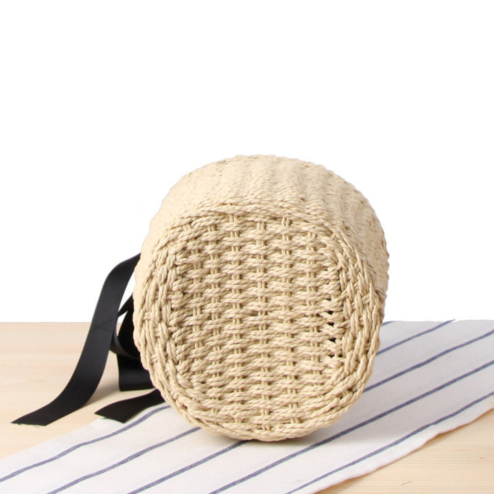 Fashionable basket bag with decorative satin ribbon Bowlift