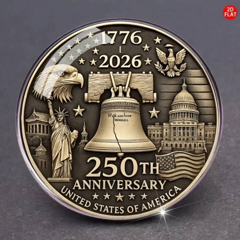 Unisex nan Semiquincentennial commemorative challenge coin medallion Bowlift