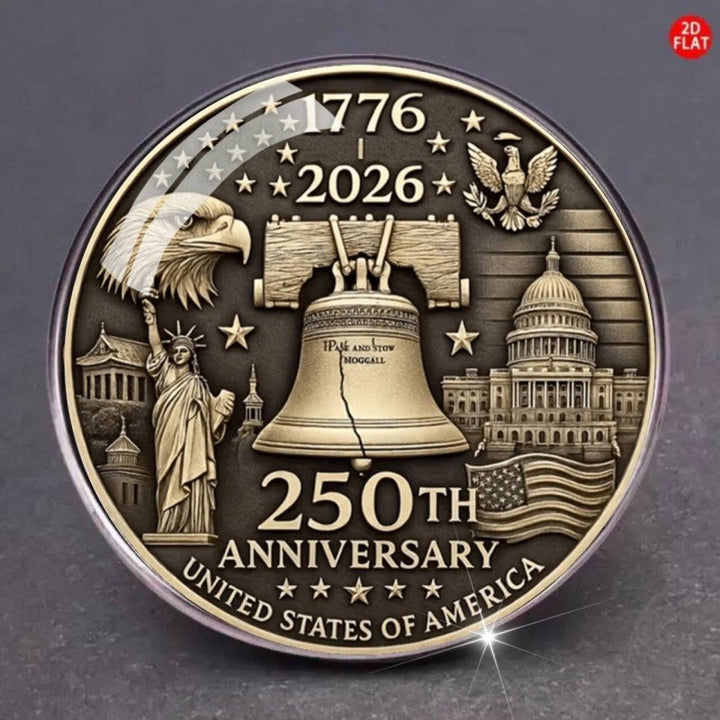 Unisex nan Semiquincentennial commemorative challenge coin medallion Bowlift