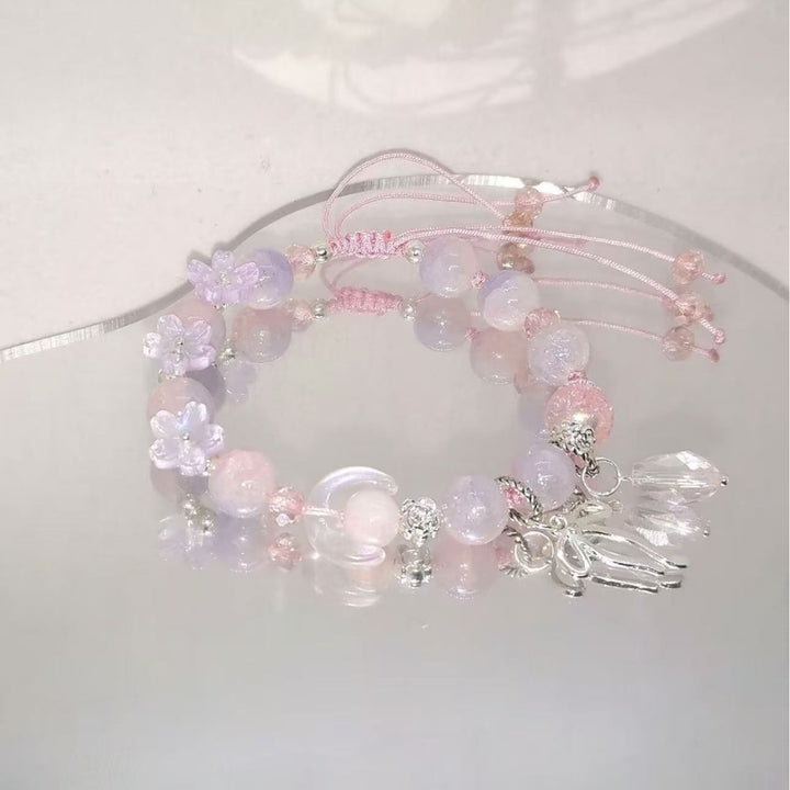 Handmade Floral Bead Charm Bracelet Bowlift
