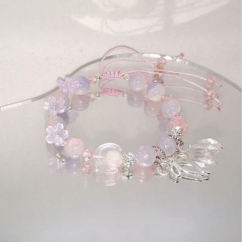 Handmade Floral Bead Charm Bracelet Bowlift