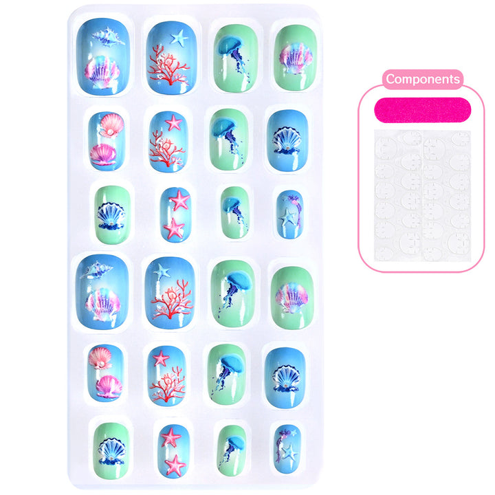 Themed Summer Beach Nail Art Press-On Nails Bowlift