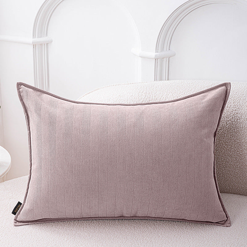 Decorative Herringbone Texture Cushion Cover with Piped Edge Bowlift