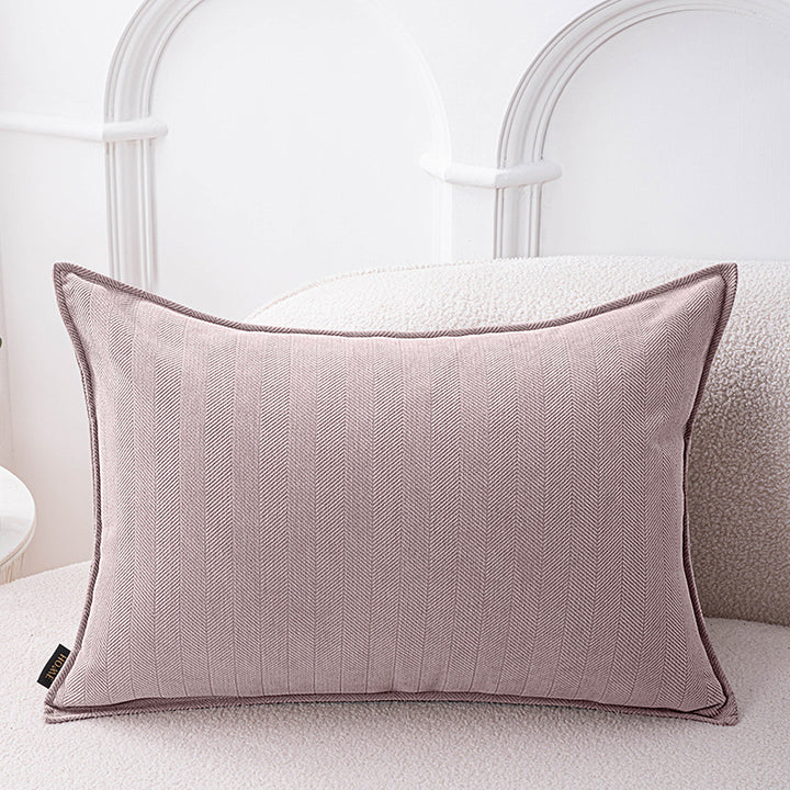 Decorative Herringbone Texture Cushion Cover with Piped Edge Bowlift