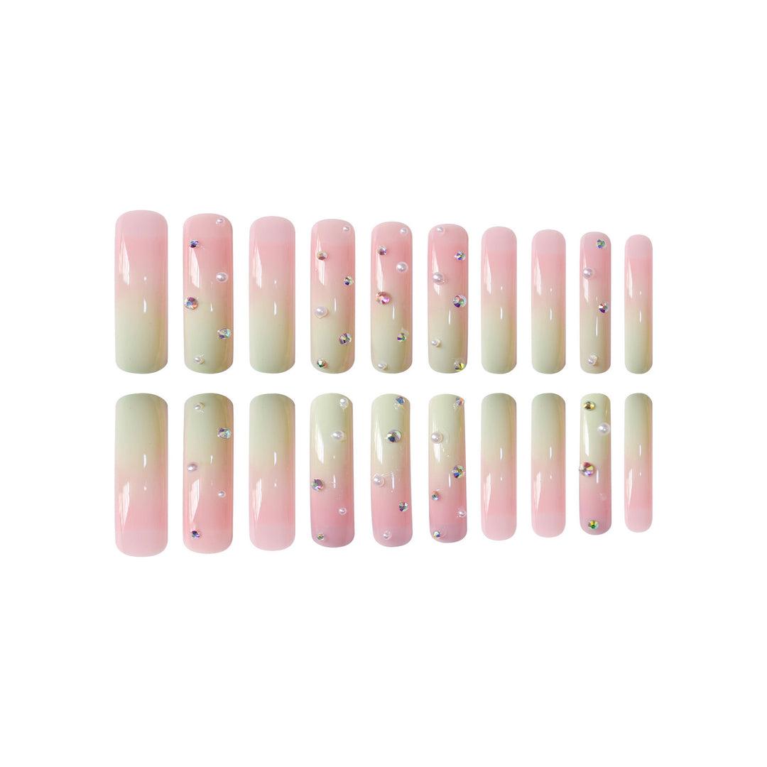 Artistic Long-Length Press-On Nail Art Bowlift