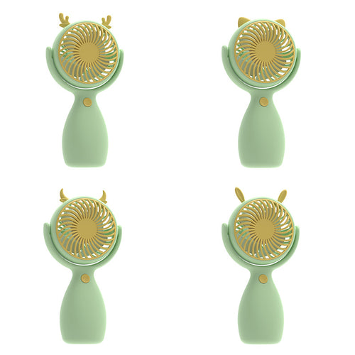 Unisex Portable Hand Fan with Animal Ears Design Bowlift